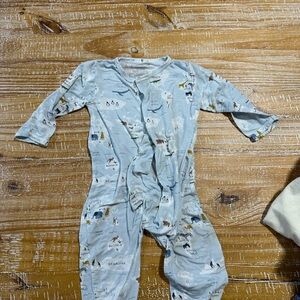 Magnetic Me Light Blue Animal Print Footie